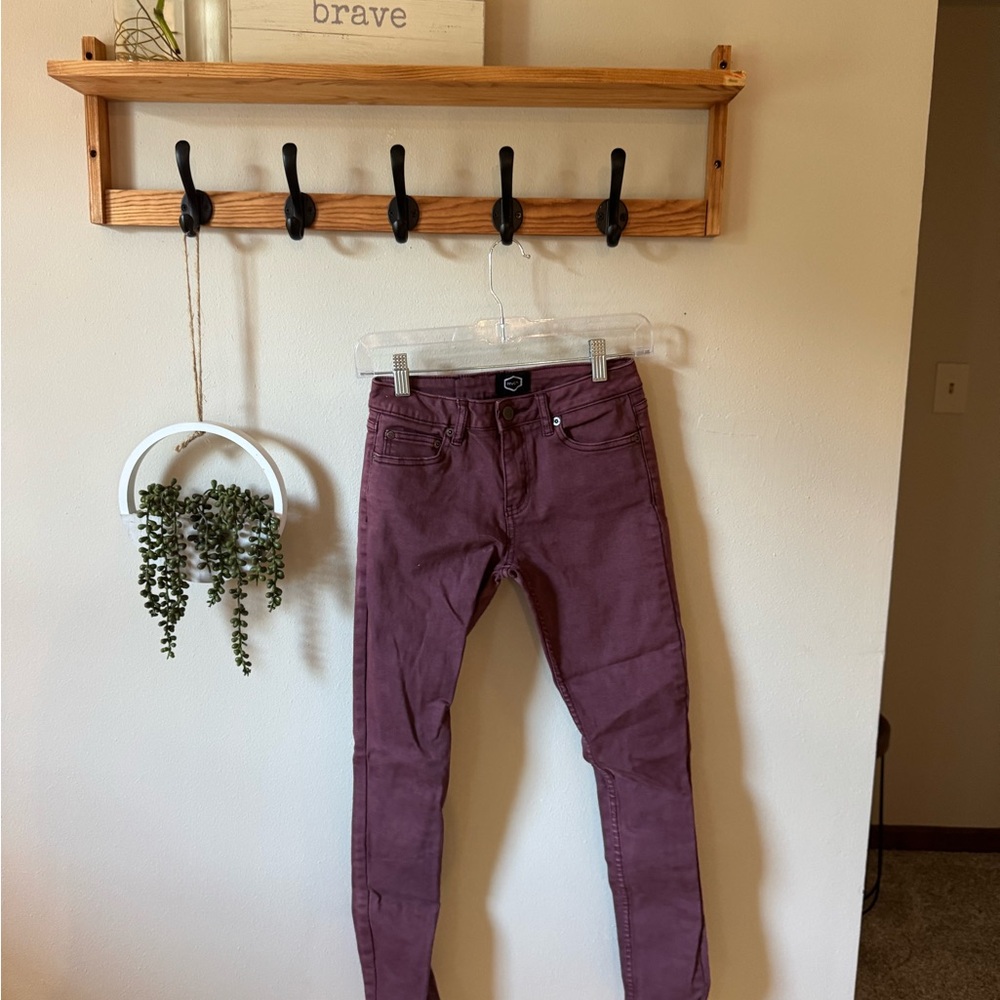 RVCA Maroon Denim Skinny Jeans